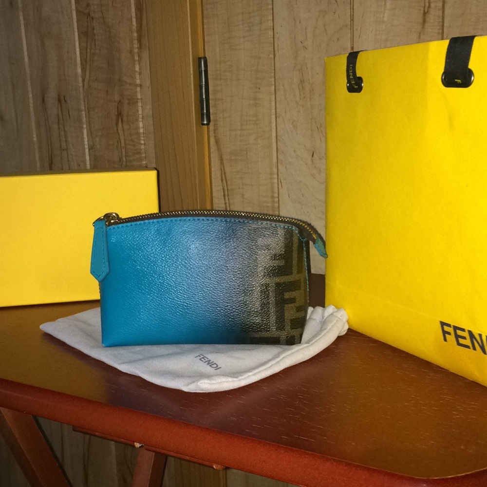 Authentic Fendi  Beauty Case in Turquoise Ombré